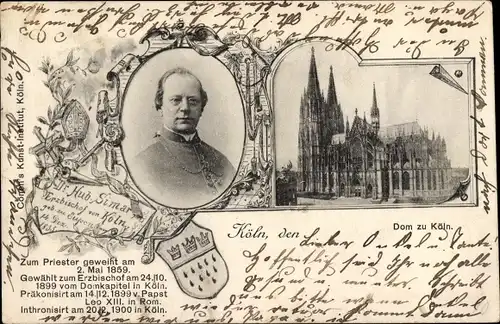 Ak Köln am Rhein, Dom, Portrait v. Erzbischof