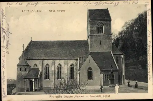 Ak Ferrette Pfirt Elsass Haut Rhin, Neue Kirche