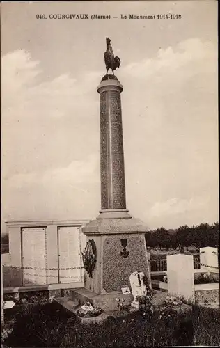 Ak Courgivaux Marne, Le Monument 1914-1915