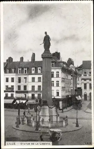 Ak Lille Nord, Statue de la Liberté, Maisons