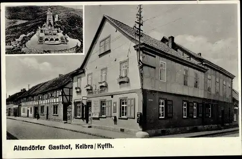 Ak Kelbra am Kyffhäuser, Kaiser Wilhelm Denkmal, Altendörfer Gasthof