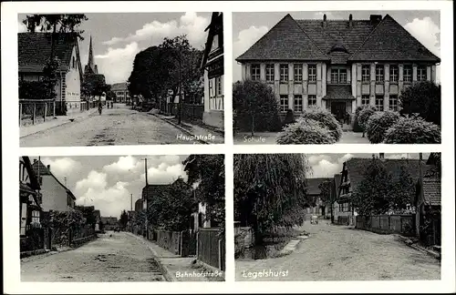 Ak Legelshurst Willstätt, Hauptstraße, Schule, Bahnhofstraße, Gasthaus zum Hirsch