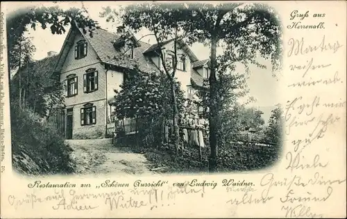 Ak Bad Herrenalb im Schwarzwald, Restauration zur Schönen Aussicht