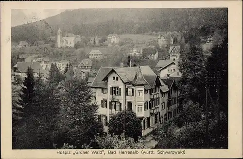Ak Bad Herrenalb im Schwarzwald, Erholungsheim Grüner Wald, Hospiz