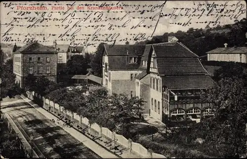 Ak Pforzheim im Schwarzwald, Partie bei den Krankenhäusern