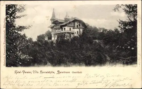 Ak Baierbrunn Oberbayern, Hotel Pension Villa Konradshöhe