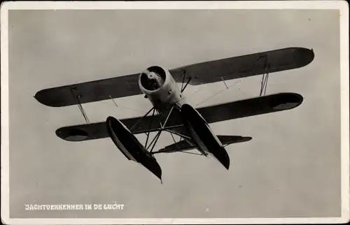 Ak Zivilflugzeug, Wasserflugzeug, Jachtverkenner in de Lucht