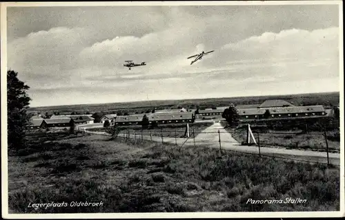 Ak Oldebroek Gelderland, Panorama Stallen, Flugzeuge