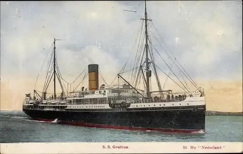 Ak Dampfer SS Grotius, Stoomvaart Maatschappij Nederland