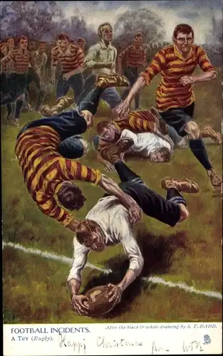 Künstler Ak Dadd, S. T., Football Incidents, A Try, Rugby, Tuck 1746