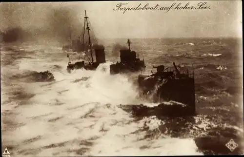 Ak Deutsches Kriegsschiff, Topedoboot auf hoher See