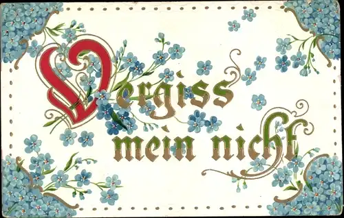 Ak Vergiss mein nicht, Vergissmeinnichtblüten