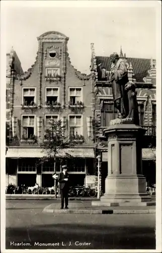 Ak Haarlem Nordholland Niederlande, Monument L. J. Coster