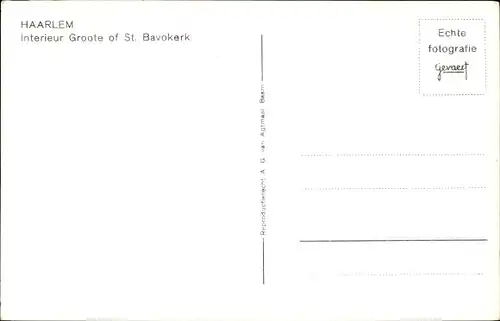 Ak Haarlem Nordholland Niederlande, Interieur Groote of St. Bavokerk