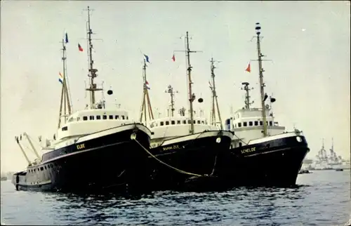 Ak Schleppschiffe MT Elbe, Tasman Zee und Schelde, L. Smit & Co., Internationale Sleepdienst
