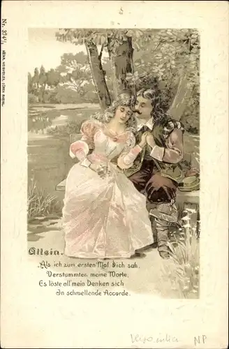 Präge Litho Allein, Als ich zum ersten Mal dich sah, Liebespaar