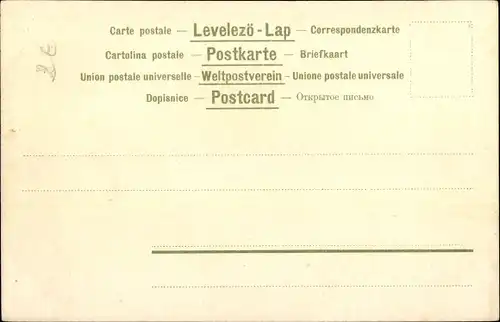 Litho Junge spielt Flöte, Mädchen mit Puppe