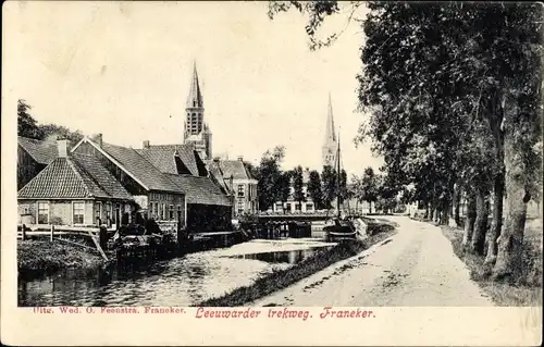 Ak Franeker Friesland Niederlande, Leeuwarder trekweg