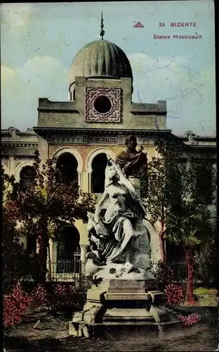 Ak Bizerte Tunesien, Statue Massicault