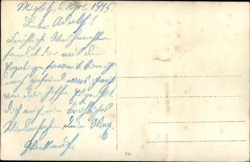 Foto Ak Müglitz, Deutscher Soldat in Uniform, Landsturm, Standportrait, I WK