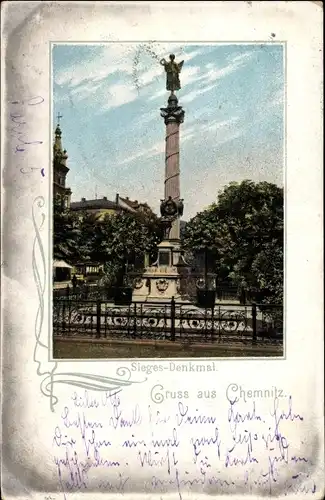 Ak Chemnitz, Sieges-Denkmal
