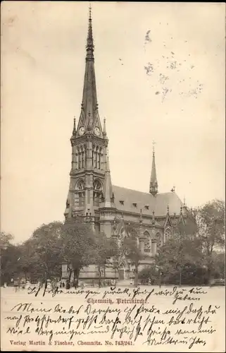 Ak Chemnitz, Petrikirche, Außenansicht