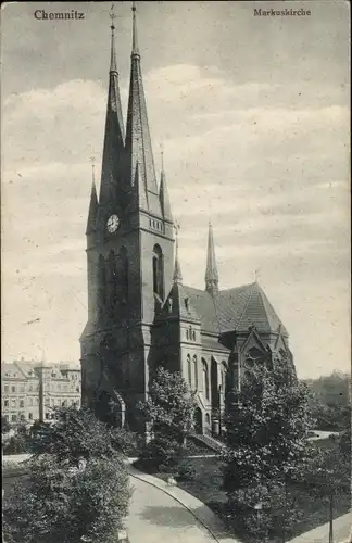 Ak Chemnitz in Sachsen, Markuskirche, Außenansicht