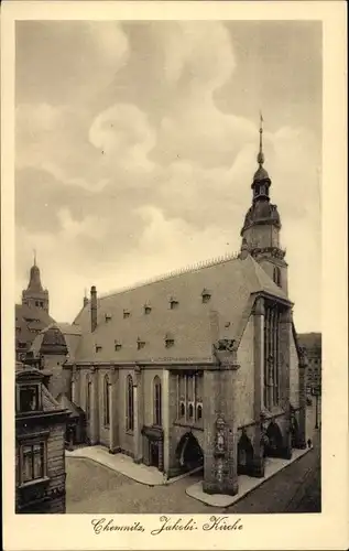 Ak Chemnitz in Sachsen, Jakobi-Kirche, Außenansicht