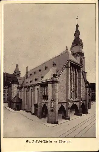 Ak Chemnitz in Sachsen, Jakobi-Kirche, Außenansicht