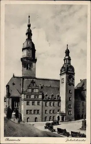 Ak Chemnitz Sachsen, Jakobikirche, Außenansicht