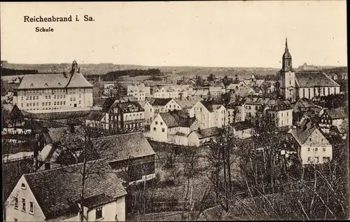Ak Reichenbrand Chemnitz in Sachsen, Teilansicht, Schule