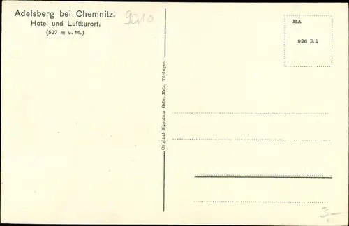 Ak Adelsberg Chemnitz in Sachsen, Hotel