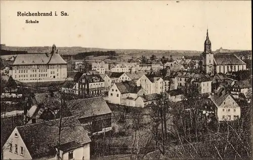 Ak Reichenbrand Chemnitz in Sachsen, Teilansicht, Schule