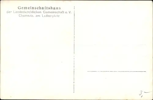 Ak Chemnitz Sachsen, Gemeinschaftshaus der Landeskirchlichen Gemeinschaft, Innenansicht großer Saal