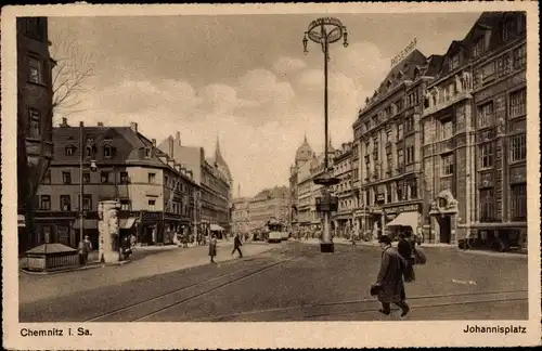 Ak Chemnitz in Sachsen, Johannisplatz