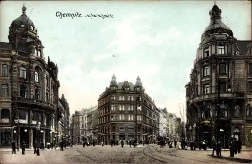 Ak Chemnitz Sachsen, Johannisplatz, Hotel Stadt Gotha