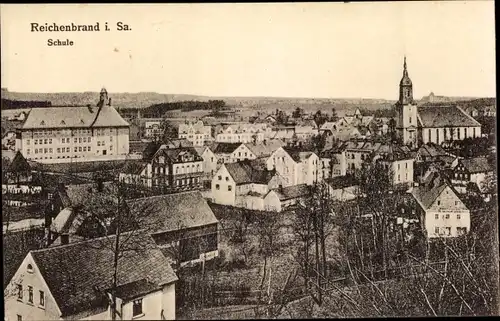 Ak Reichenbrand Chemnitz in Sachsen, Teilansicht, Schule