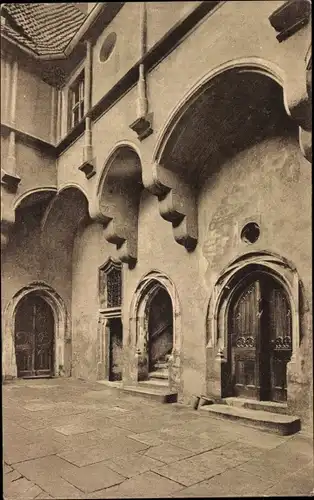 Ak Meißen an der Elbe, Domprobsteihof, Erbaut 1495, Sächsische Heimatschutzpostkarte