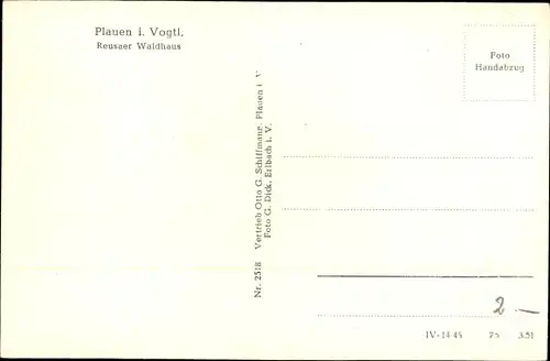 Ak Reusa Plauen im Vogtland, Reusaer Waldhaus