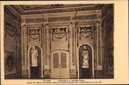 Ak Reusa Plauen im Vogtland, Gartensaal in Schloss Reusa