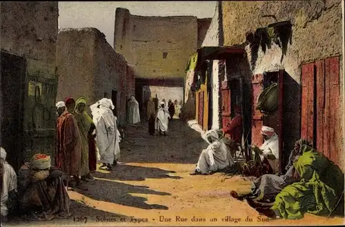 Ak Scènes et Types, Une Rue dans un village du Sud
