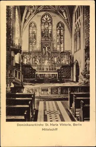 Ak Berlin Mitte, Dominikanerkirche St. Maria Viktoria, Mittelschiff