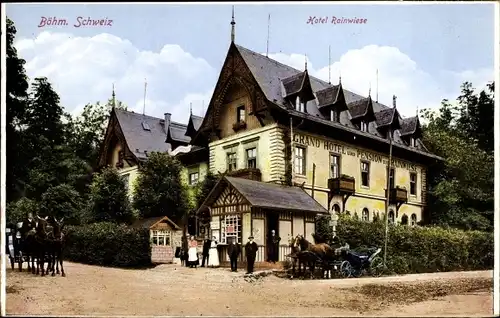 Ak Rainwiese in böhm. Schweiz Tschechien, Grand Hotel