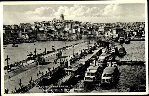 Ak Konstantinopel Istanbul Türkei, Stadtansicht, Galata, Brücke