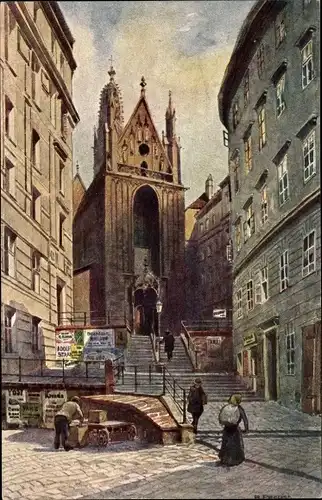 Künstler Ak Wien I. Innere Stadt, Kirche Maria am Gestade