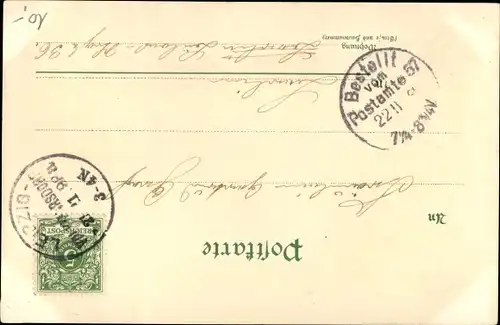 Litho Leipzig in Sachsen, Siegesdenkmal, Rathaus, Petersstraße