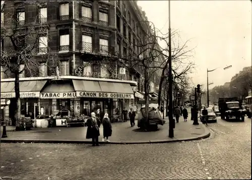Ak Paris XIII Gobelins, Le Canon, Straßenpartie, Geschäft
