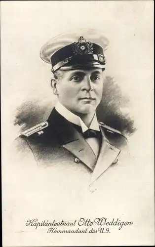 Ak Otto Weddigen, Marineoffizier, Kapitänleutnant, Portrait, U 9