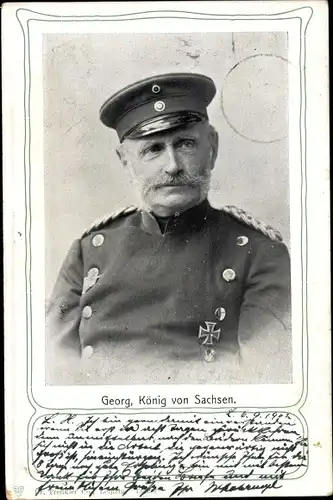Ak König Georg von Sachsen, Portrait in Uniform