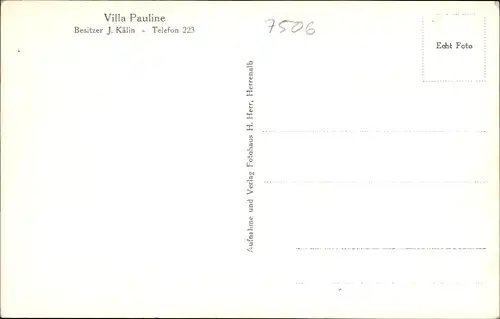 Ak Bad Herrenalb im Schwarzwald, Villa Pauline